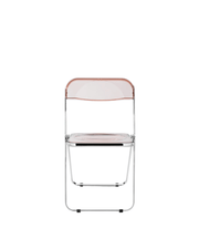 Chaise pliante rose fumé et acier chromé Plia - Anonima Castelli - The Cool Republic