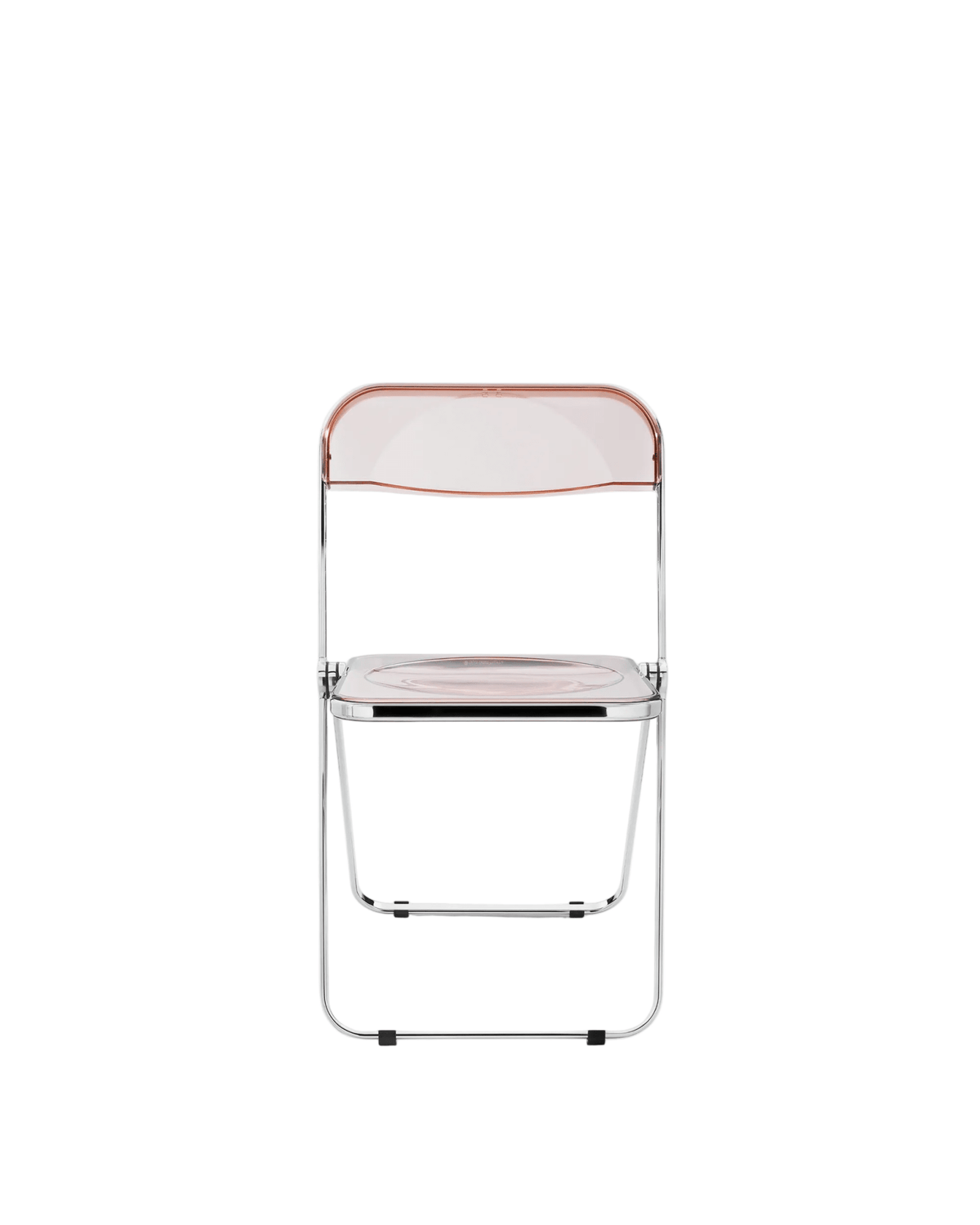 Chaise pliante rose fumé et acier chromé Plia - Anonima Castelli - The Cool Republic
