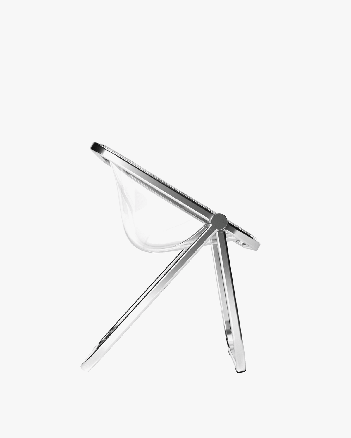 Chaise pliante transparente et acier chromé Plona - Anonima Castelli - The Cool Republic