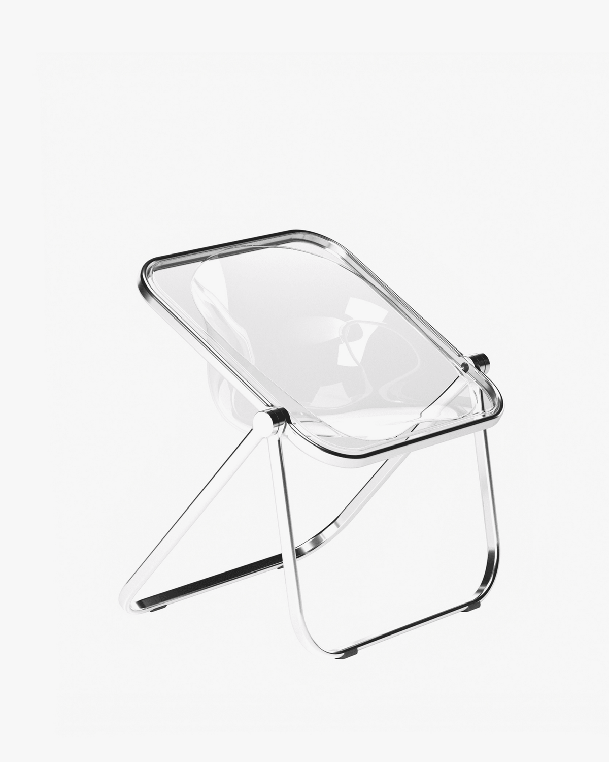 Chaise pliante transparente et acier chromé Plona - Anonima Castelli - The Cool Republic