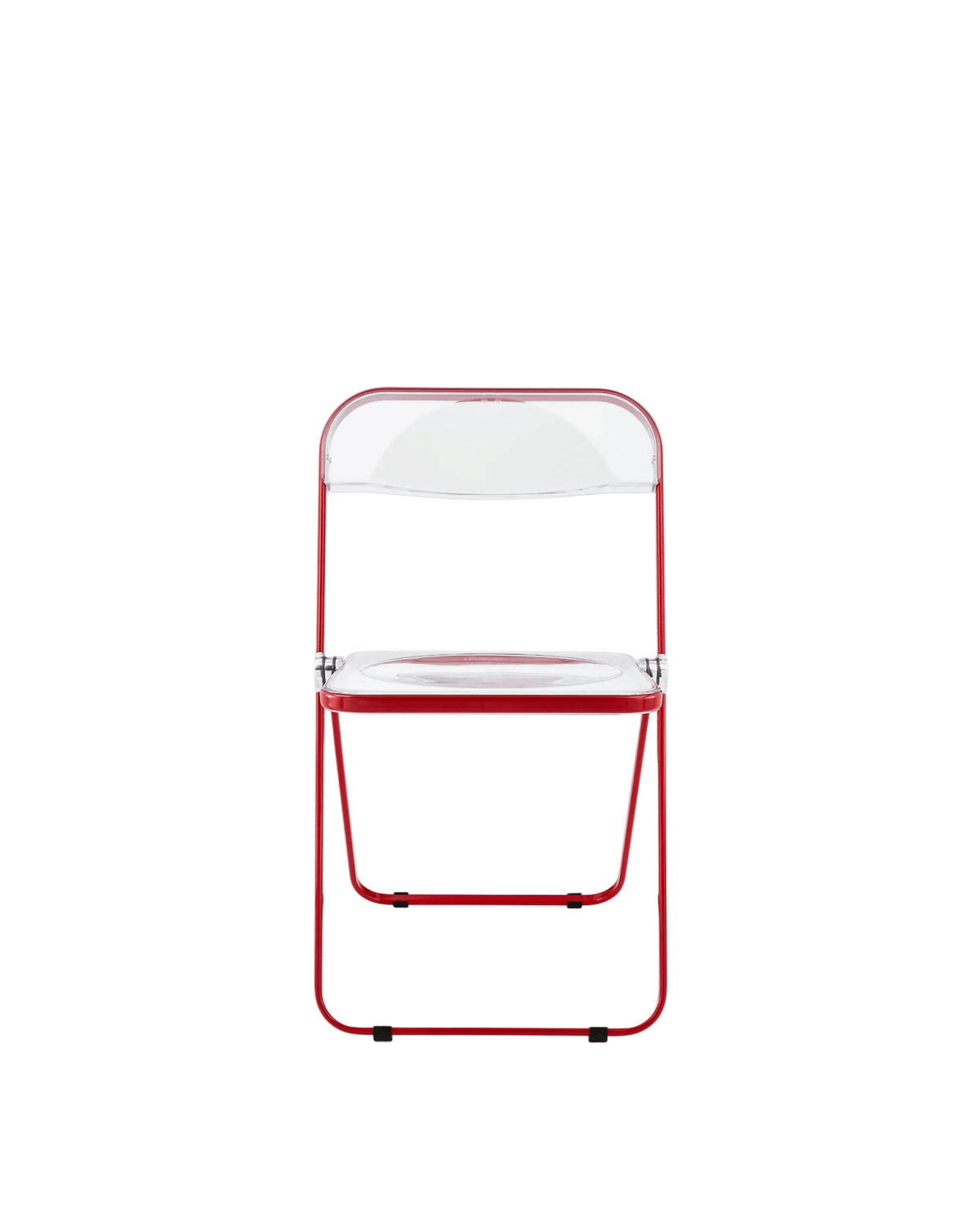 Chaise pliante transparente et acier rouge Plia - Anonima Castelli - The Cool Republic