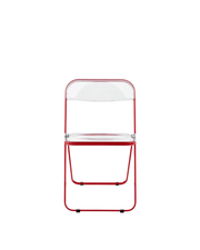 Chaise pliante transparente et acier rouge Plia - Anonima Castelli - The Cool Republic