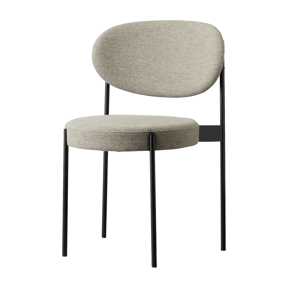 Beige Upholstered Chair with Black Metal Frame 430 Chair - Verpan - The Cool Republic