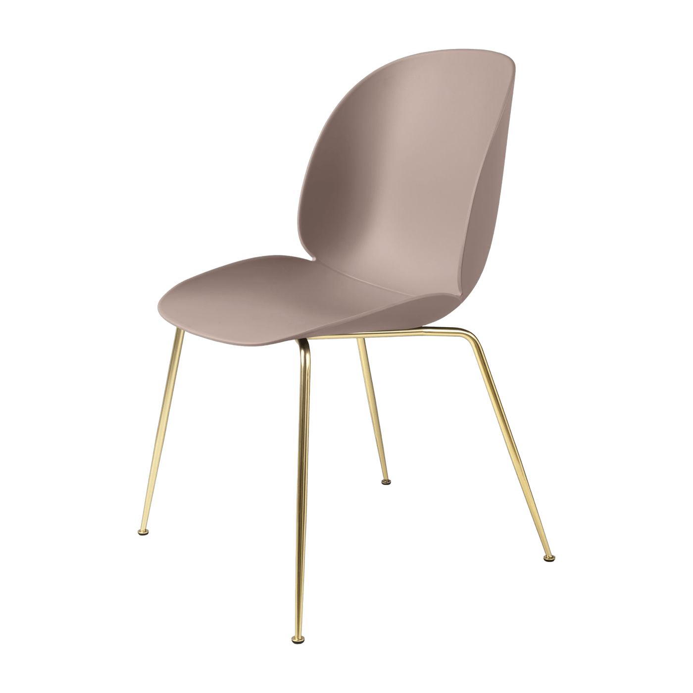 Chaise rose clair piétement laiton Beetle - Gubi - The Cool Republic