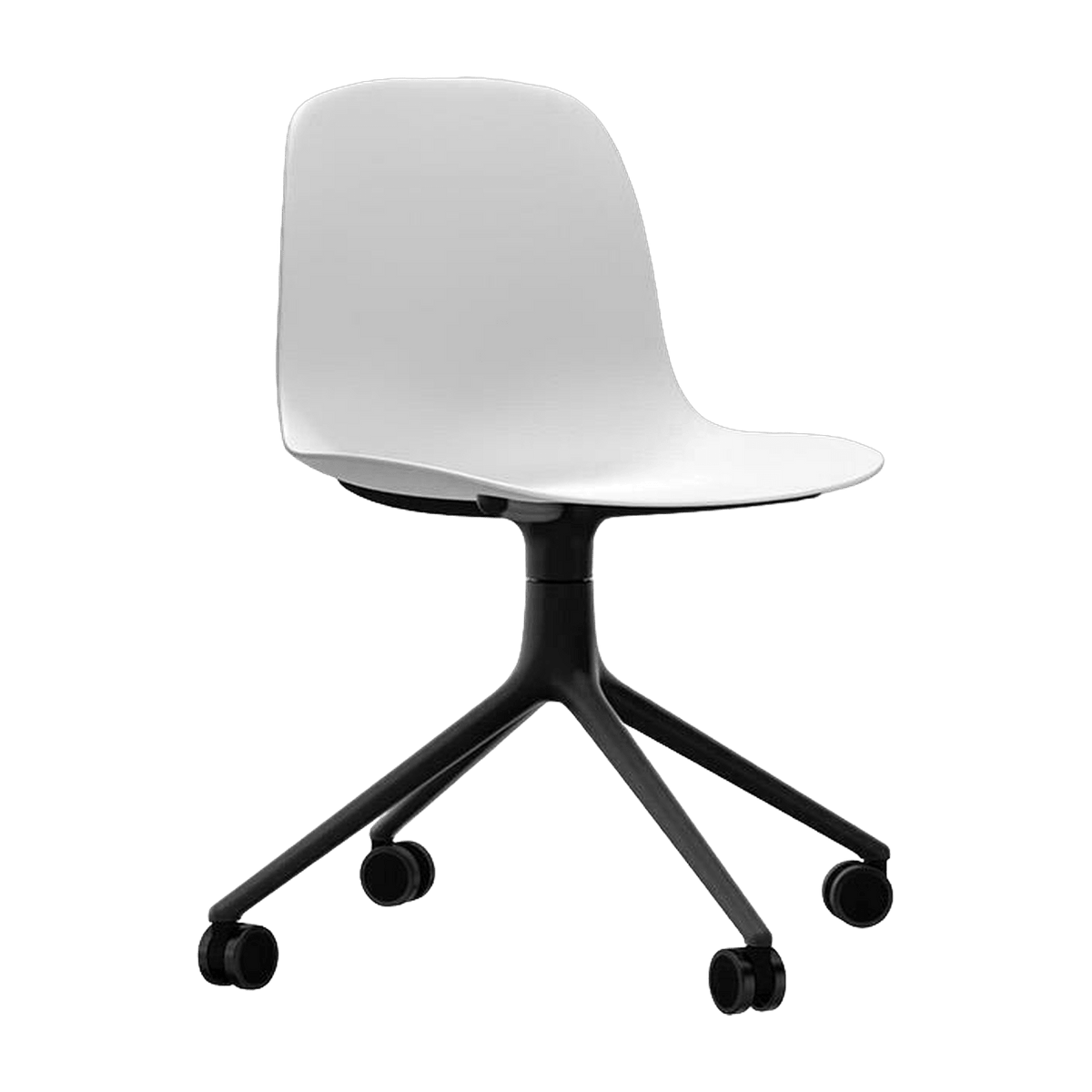 Chaise roulante en aluminium noir et pp Form - Normann Copenhagen - The Cool Republic