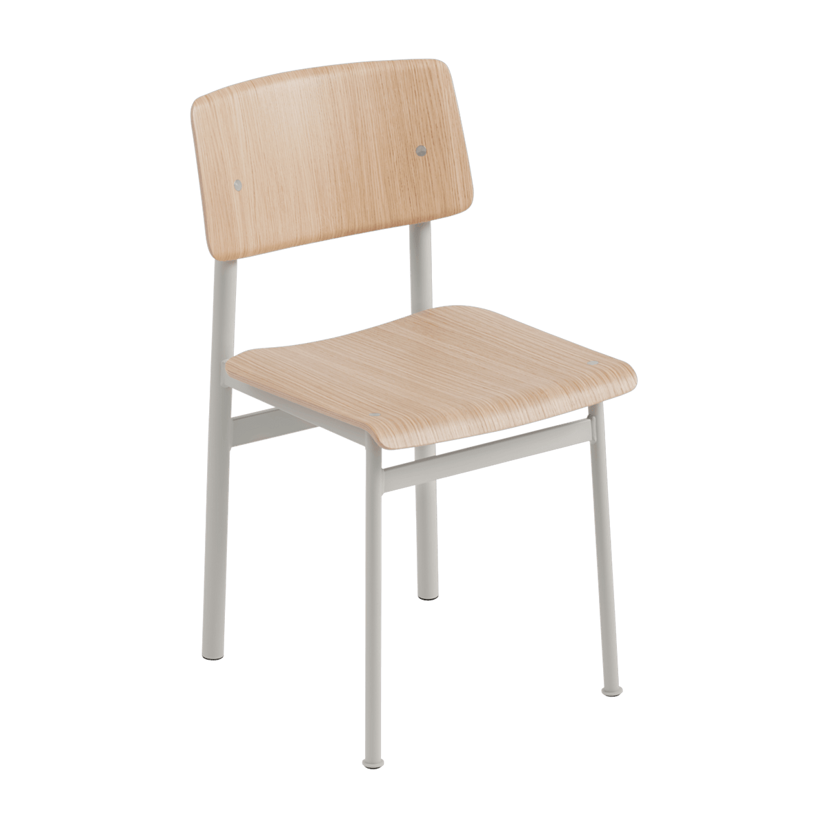Chaise sans accoudoirs grise et bois naturel Loft - Muuto - The Cool Republic