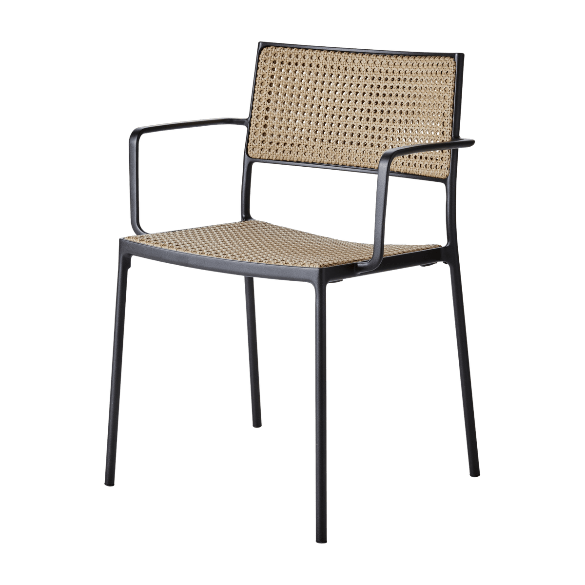 Chaise tissage naturel et cadre noir Less - Cane-Line - The Cool Republic