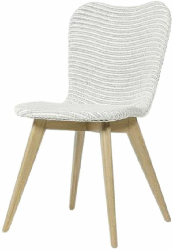 Chaise tressée blanche et piètement bois Lily - Vincent Sheppard - The Cool Republic
