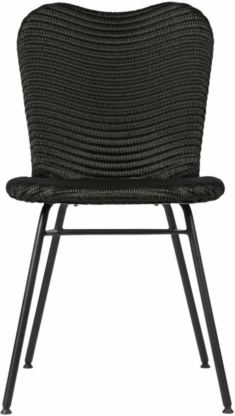 Chaise tressée et piètement acier noire Lily - Vincent Sheppard - The Cool Republic