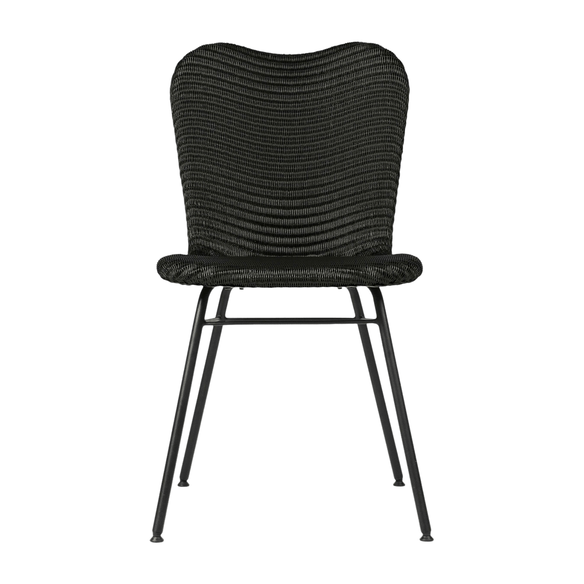 Chaise tressée et piètement acier noire Lily - Vincent Sheppard - The Cool Republic