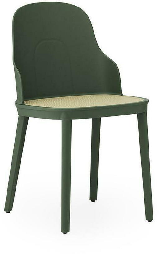 Chaise verte parc en polypropylène à l'assise cannage moulé Allez Park vert - Normann Copenhagen - The Cool Republic
