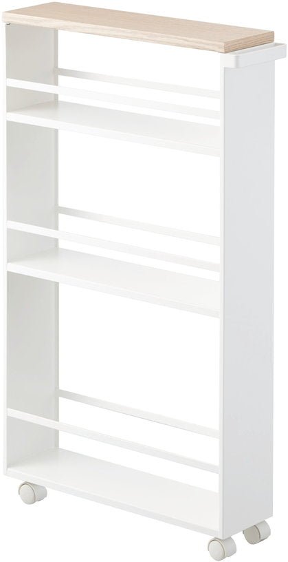 Chariot d'appoint en acier blanc Tower - Yamazaki - The Cool Republic