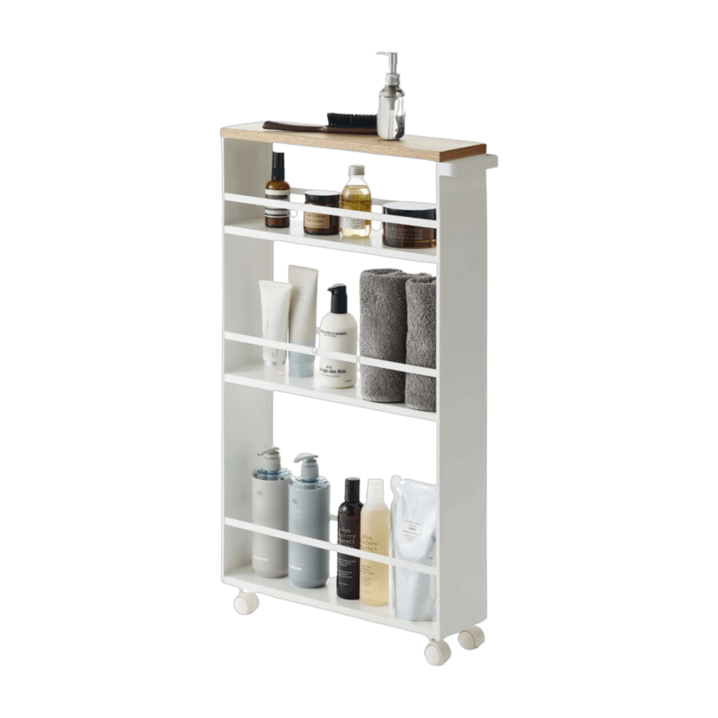 Chariot d'appoint en acier blanc Tower - Yamazaki - The Cool Republic