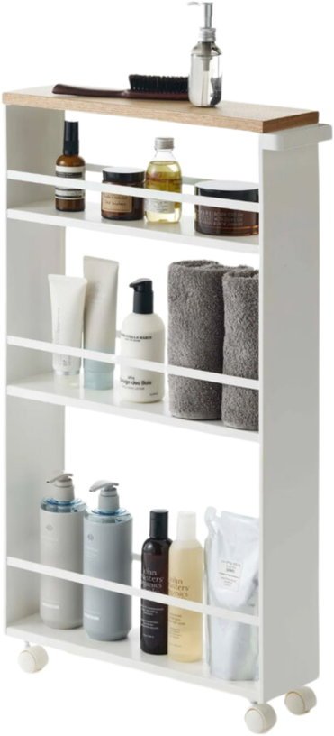 Chariot d'appoint en acier blanc Tower - Yamazaki - The Cool Republic