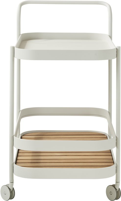 Chariot de bar en aluminium blanc Roll - Cane - Line - The Cool Republic