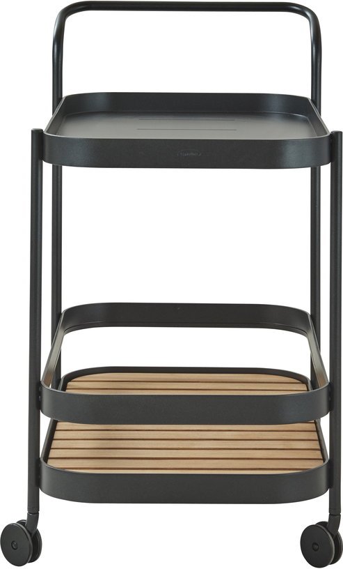 Chariot de bar en aluminium noir Roll - Cane - Line - The Cool Republic