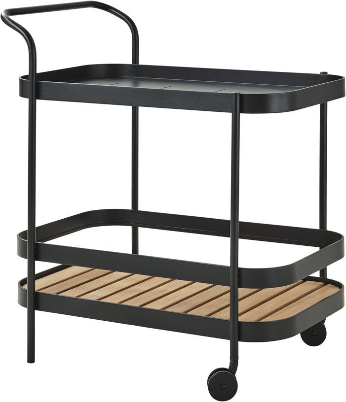 Chariot de bar en aluminium noir Roll - Cane - Line - The Cool Republic