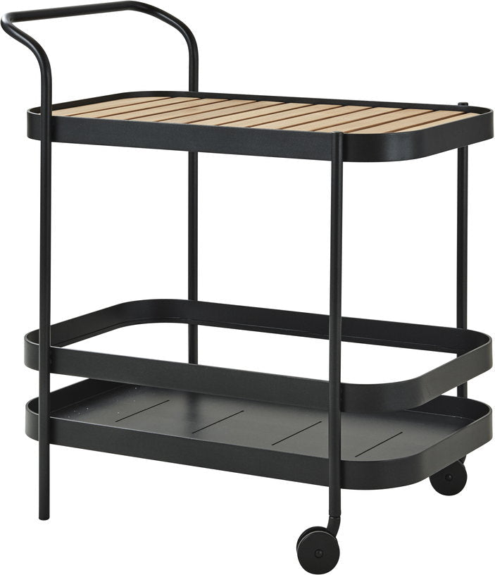 Chariot de bar en aluminium noir Roll - Cane - Line - The Cool Republic