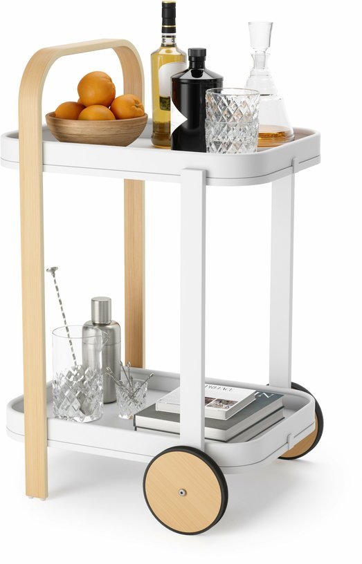 Chariot desserte en bois blanc Bellwood - Umbra - The Cool Republic