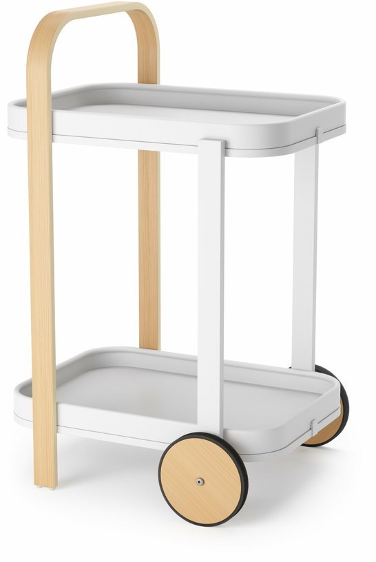 Chariot desserte en bois blanc Bellwood - Umbra - The Cool Republic