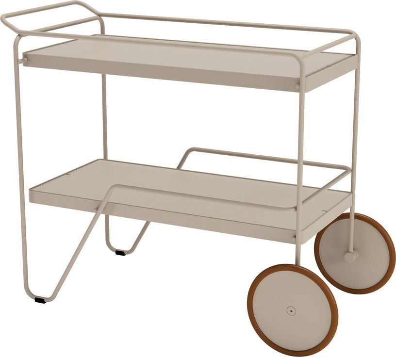 Chariot en aluminium et acier beige 75,5x95x46cm Click - Houe - The Cool Republic