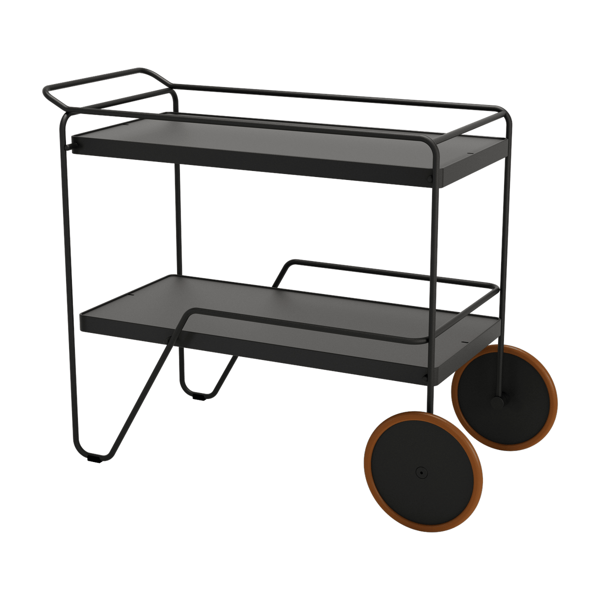Chariot en aluminium et acier noir 75,5x95x46cm Click - Houe - The Cool Republic