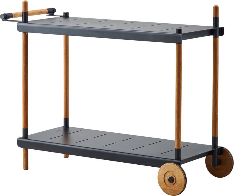 Chariot en aluminium et teck Frame - Cane - Line - The Cool Republic