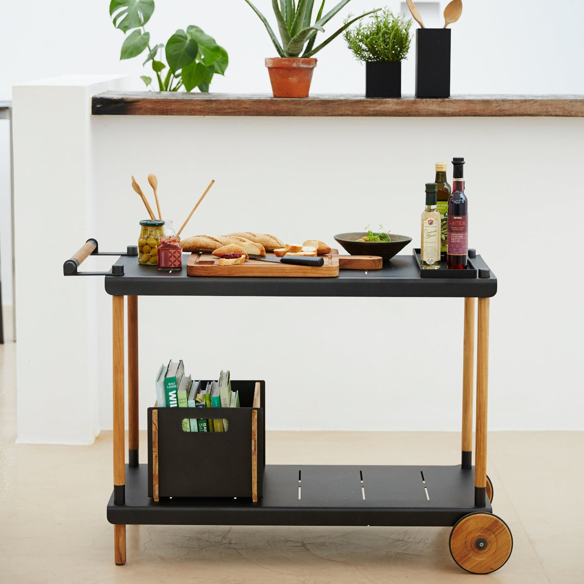 Chariot en aluminium et teck Frame - Cane-Line - The Cool Republic
