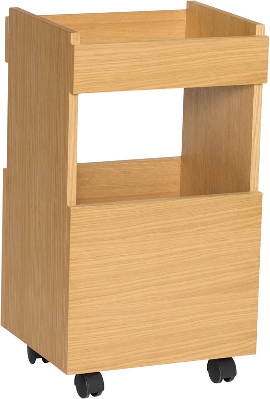 Chariot en bois de chêne naturel 40x35x70cm Forma - Hübsch - The Cool Republic