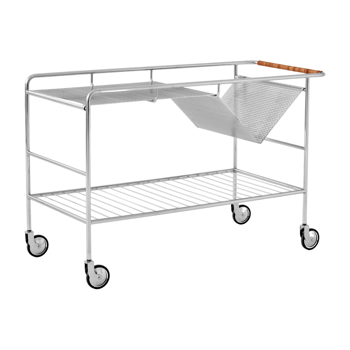 Multifunctional cart chrome and walnut lacquered Alima NDS1 - &tradition - The Cool Republic