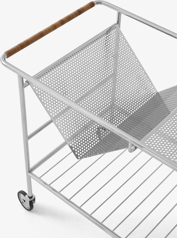 Chariot multifonction chrome et noyer laqué Alima NDS1 - &tradition - The Cool Republic