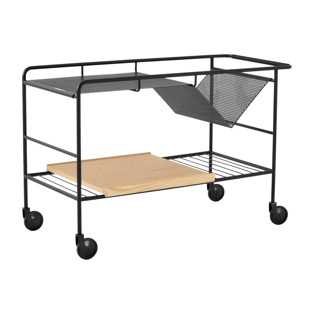 Alima NDS1 black and lacquered oak multifunction cart - &tradition - The Cool Republic