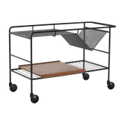 Chariot multifonction noir et noyer laqué Alima NDS1 - &tradition - The Cool Republic