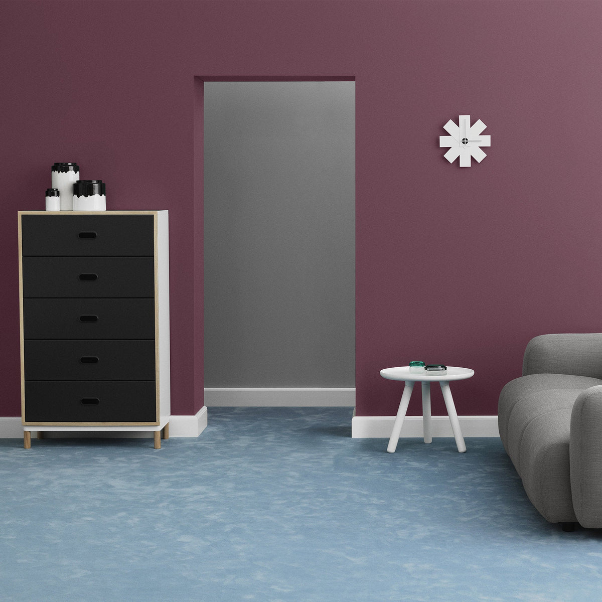 Chiffonnier à 5 tiroirs gris Sideboard Grey - Normann Copenhagen - The Cool Republic