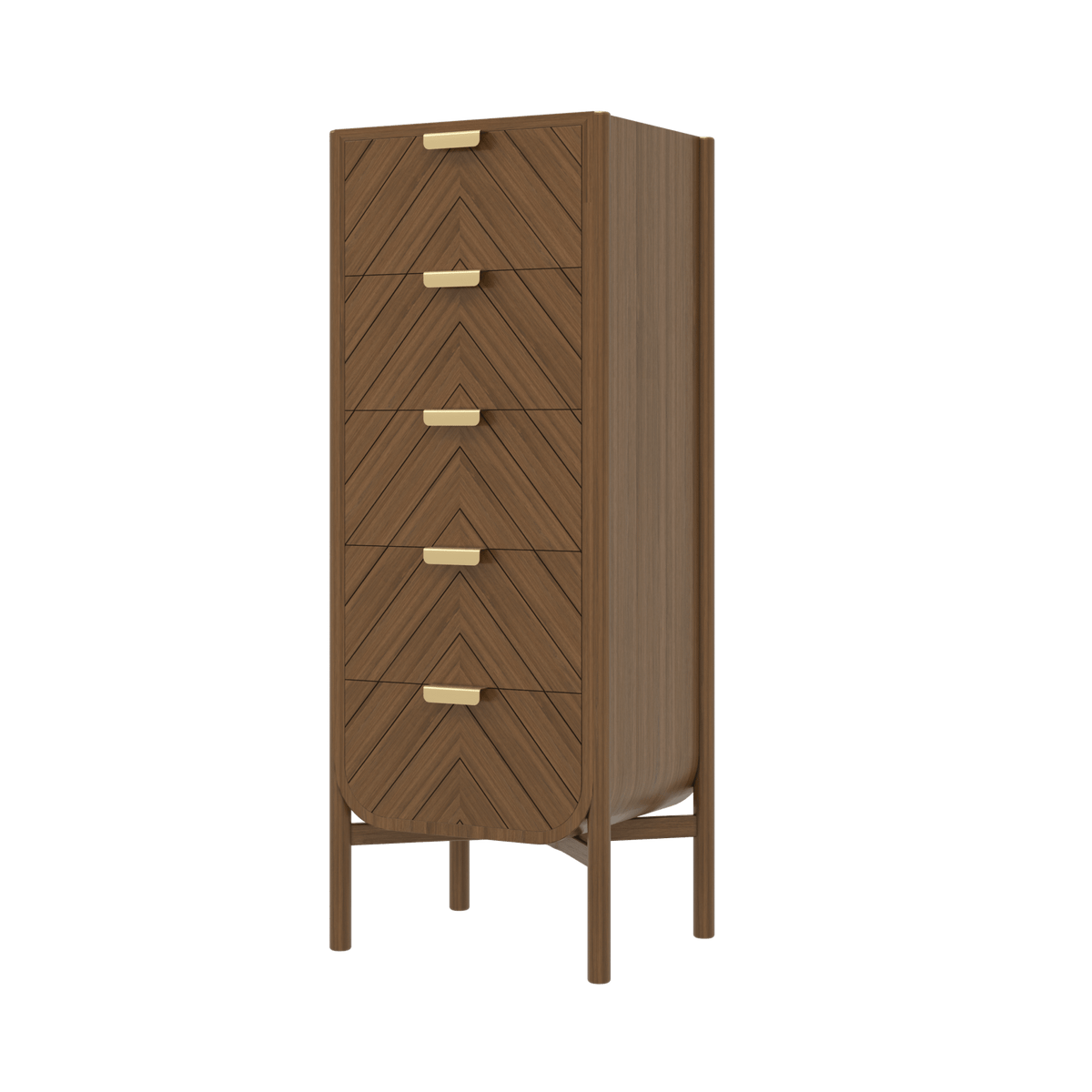 Tall chest of drawers in stained oak 50 x 40 x 130 cm Marius - Hartô - The Cool Republic