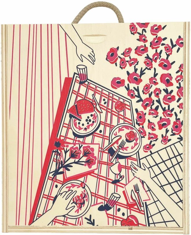 Coffret d'art de la table nomade fraise sucrée 6 personnes - Maryne Guyot créations - The Cool Republic