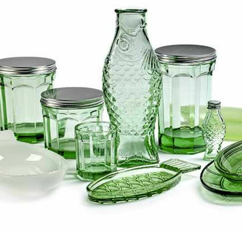 Coffret de 4 verres vert transparent Fish&Fish - Serax - The Cool Republic