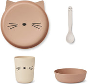 Coffret repas en silicone tuscany rose multi mix Chat - Liewood - The Cool Republic