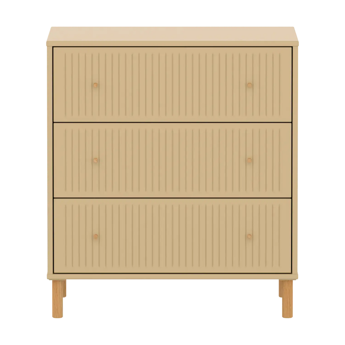 Commode 3 tiroirs sur pieds en bois beige 75,4x45,2x83,9cm Saga - Flexa — vue 2