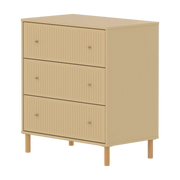 Commode 3 tiroirs sur pieds en bois beige 75,4x45,2x83,9cm Saga - Flexa
