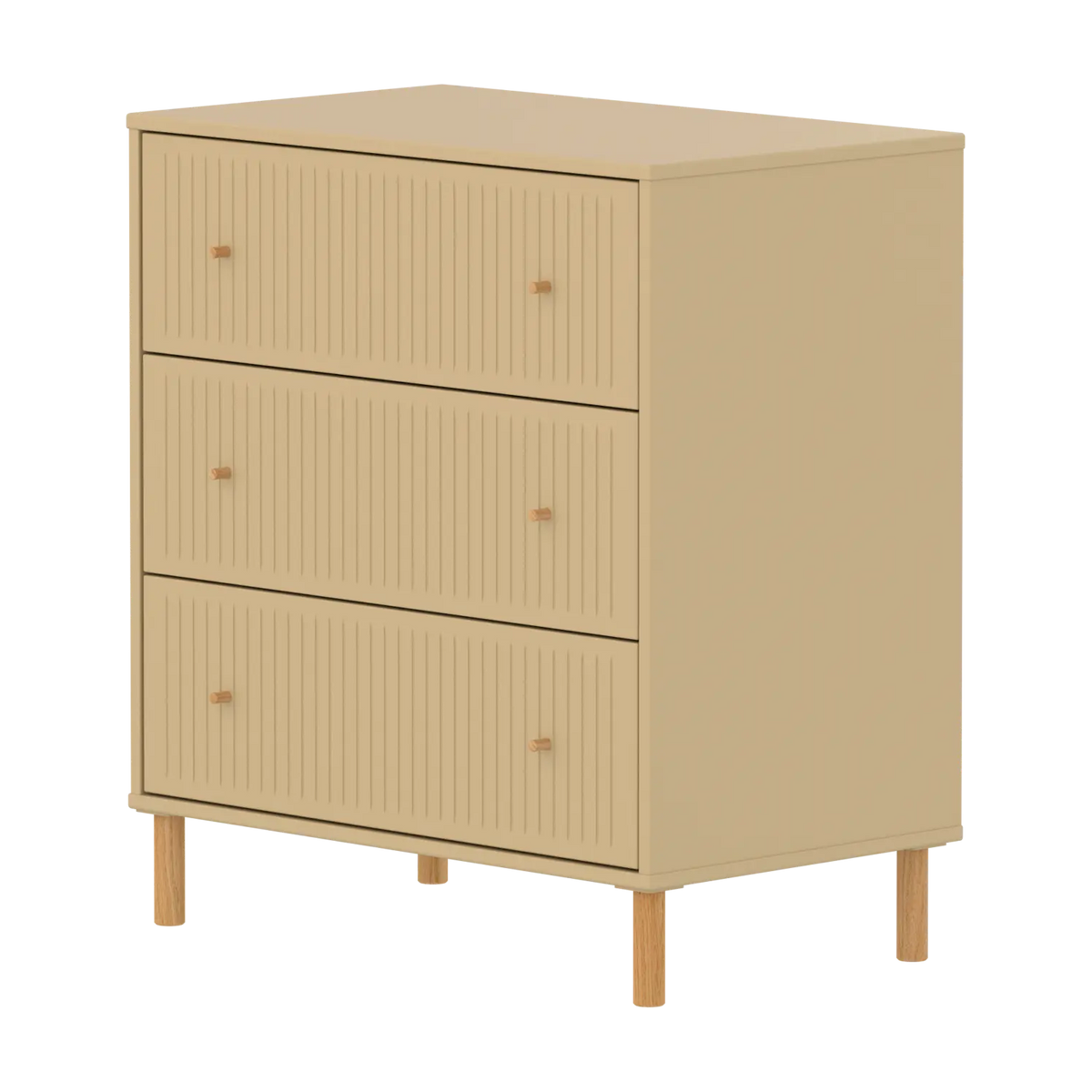 Commode 3 tiroirs sur pieds en bois beige 75,4x45,2x83,9cm Saga - Flexa