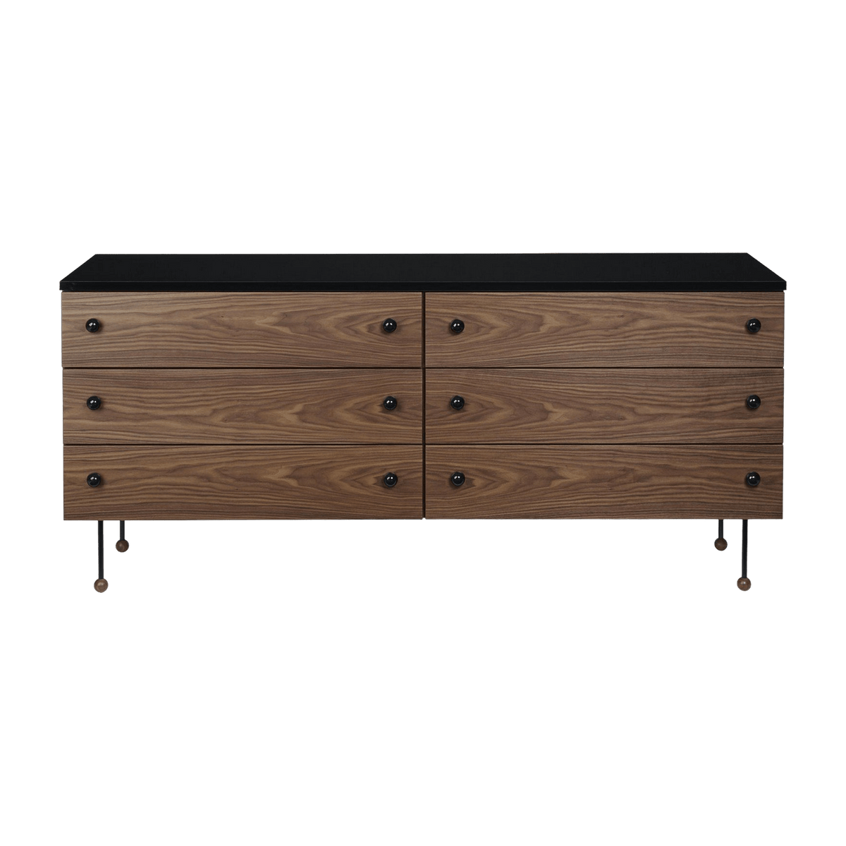 Commode 6 tiroirs en noyer 62 Dresser - Gubi - The Cool Republic