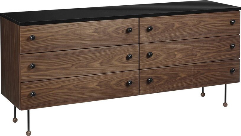 Commode 6 tiroirs en noyer 62 Dresser - Gubi - The Cool Republic