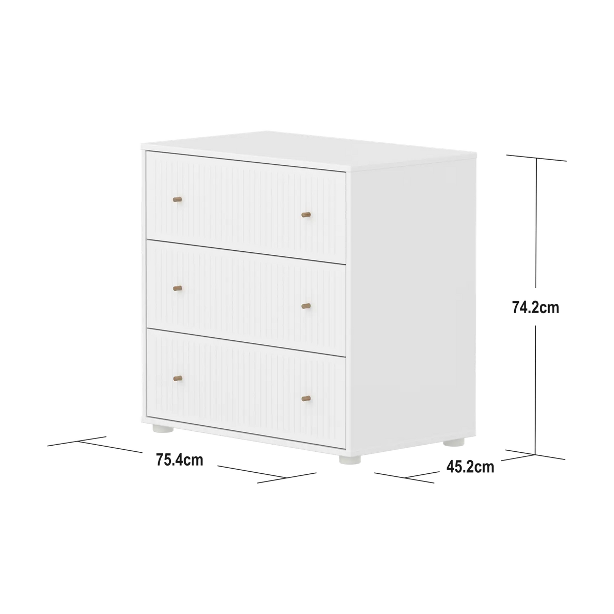 Commode en mdf blanc 75,4x45,2x74,2cm Saga - Flexa — vue 4