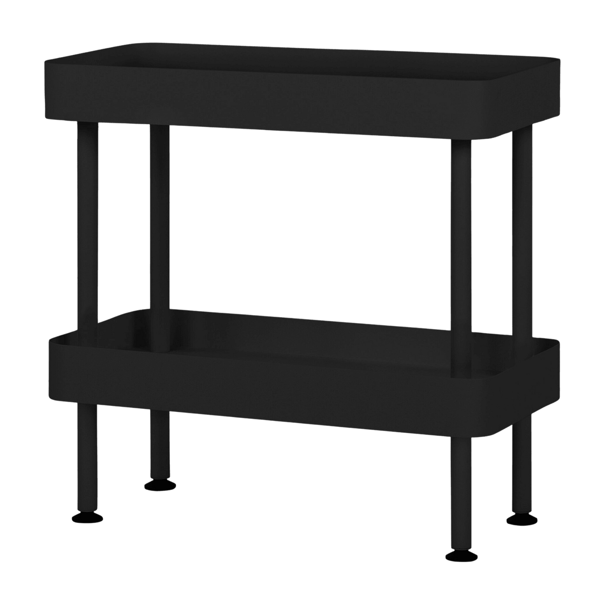 Console avec double plateaux en acier noire Nolle - noo.ma - The Cool Republic