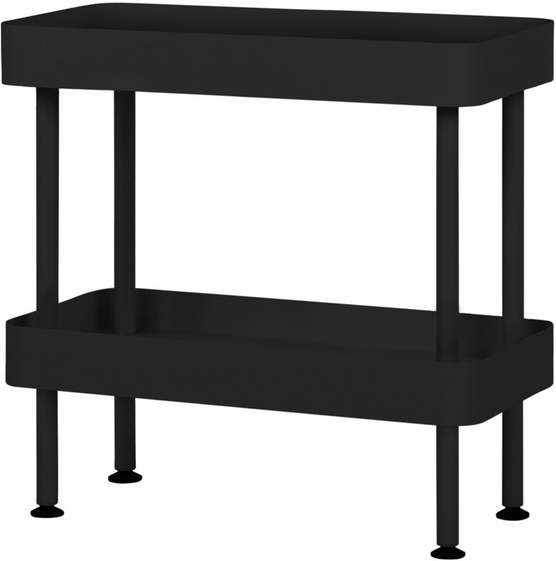 Console avec double plateaux en acier noire Nolle - noo.ma - The Cool Republic