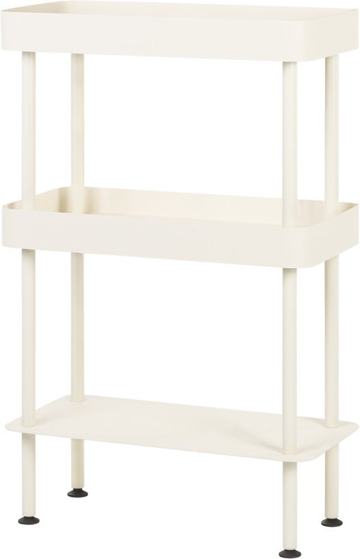 Console avec double plateaux et une étagère en acier beige Nolle - noo.ma - The Cool Republic