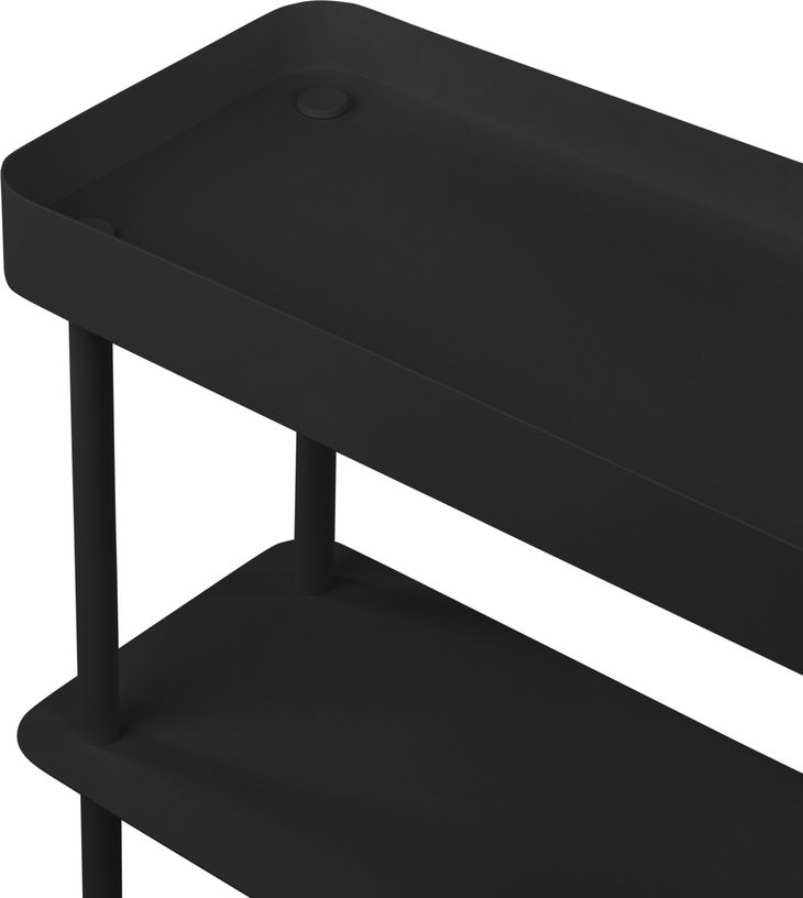 Console avec double plateaux et une étagère en acier noire Nolle - noo.ma - The Cool Republic