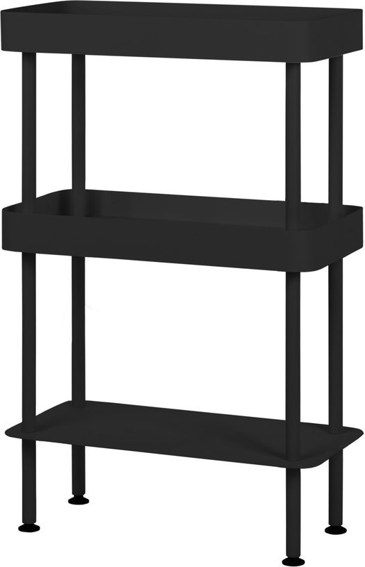 Console avec double plateaux et une étagère en acier noire Nolle - noo.ma - The Cool Republic