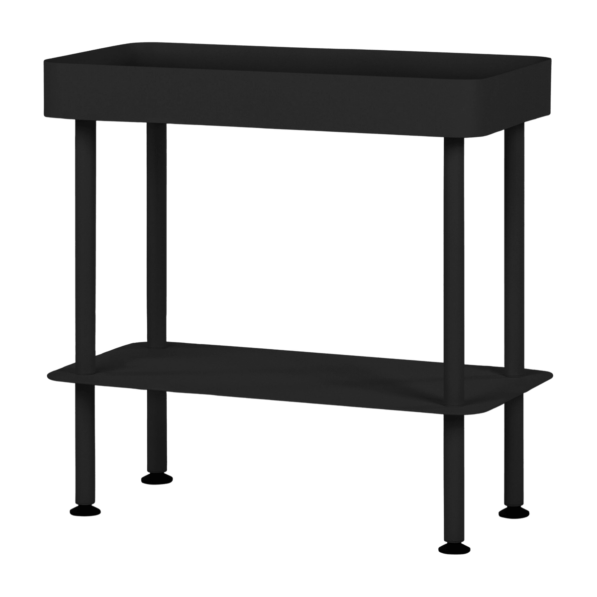 Console avec plateau et étagère en acier noire Nolle - noo.ma - The Cool Republic